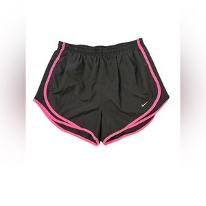 Nike Dri-FIT Tempo Mid-Rise Running Shorts Black, Pink Trim Built in Liner - Med